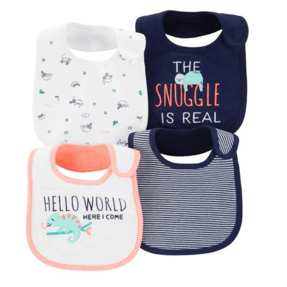 Carter's Baby Water Resistant 4-Pack Teething Bibs
